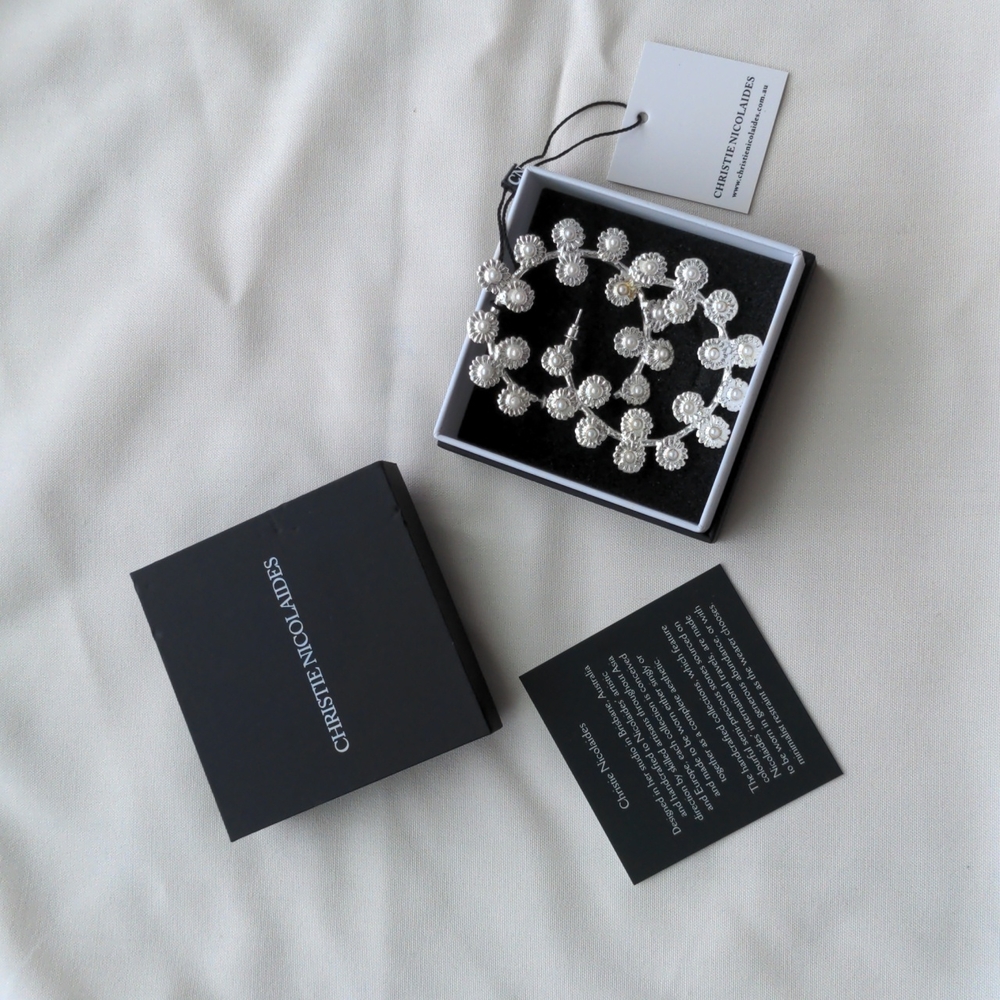 New Christie Nicolaides Mini Daisy Hoops Silver
